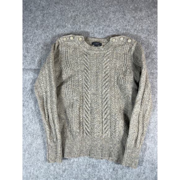 J Crew Sweaters - J Crew Sweater Womens XS Gray Cable Knit Pullover Wool Jumper Fisherman Casual